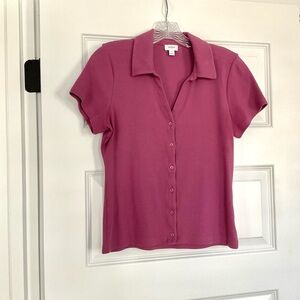 J Crew Factory Short Sleeve Knit Polo, Size Medium